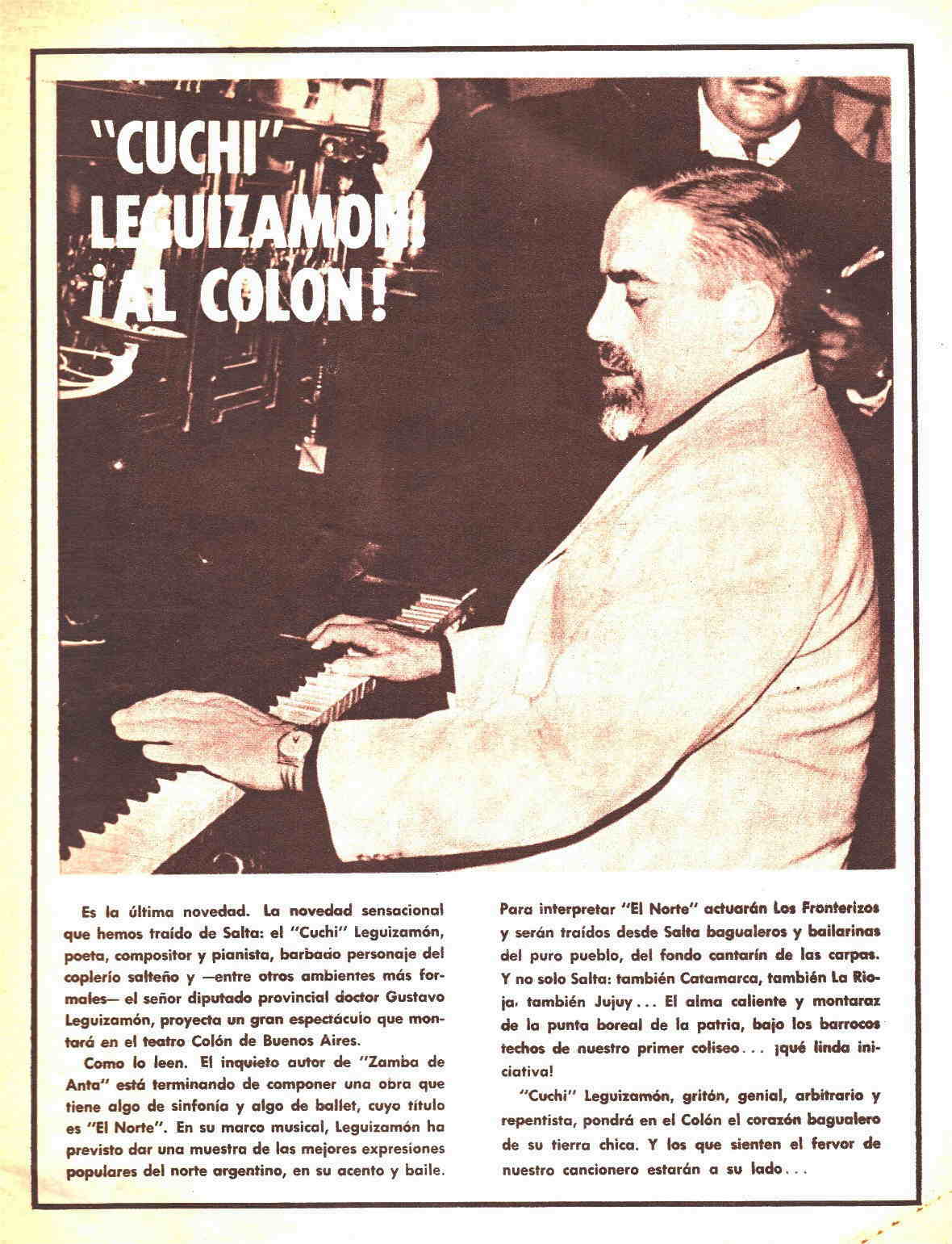 Gustavo “Cuchi” Leguizamón – Revista Folklore