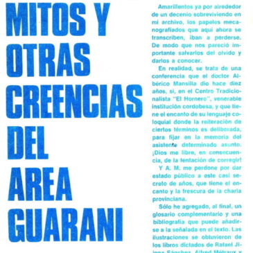 Leyendas, Mitos y Creencias del Área Guaraní